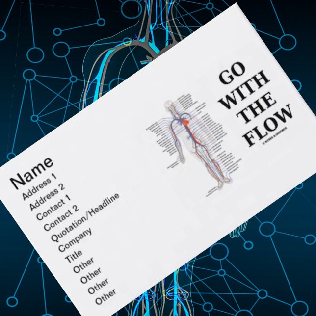 Gehen Sie mit dem Fluss (Kreislaufsystem) Visitenkarte (Customizable business cards for any pulmonologist, angiologist, or medical professional!)