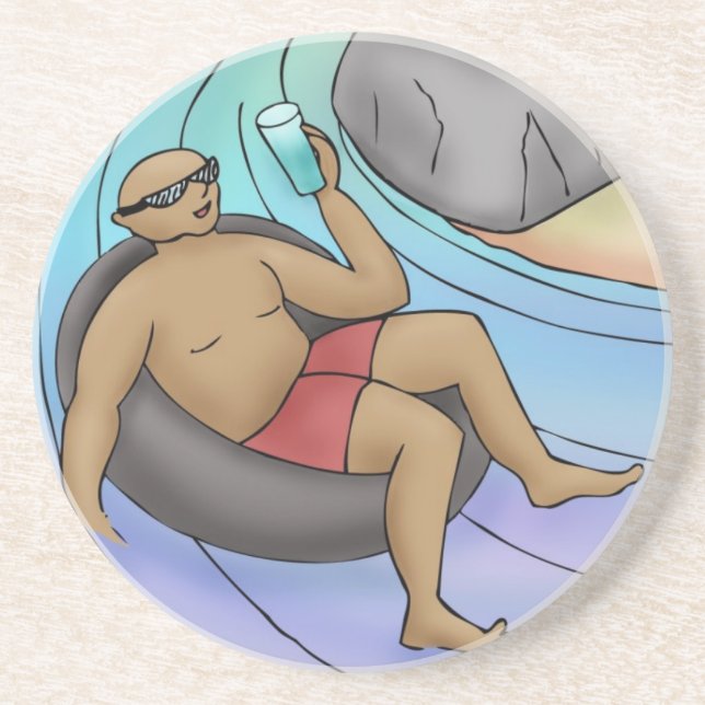 Gehen Sie mit der Blume von Rock Water Sandstein Untersetzer (Vorne)