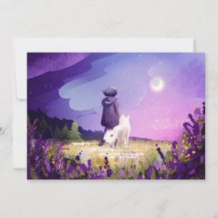 Gehen Sie mit einer Postkarte eines Freundes