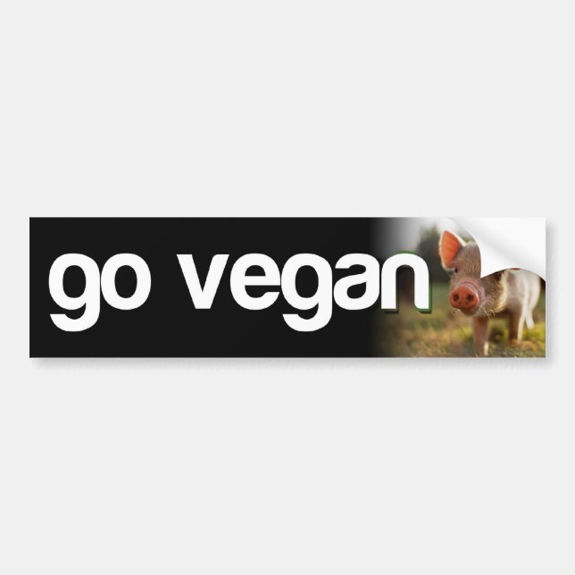 GEHEN Sie - piggy VEGAN Autoaufkleber (Vorne)