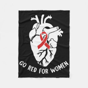 Gehen Sie Rot Für Frauen Rotes Band Herzkrankheit Fleecedecke