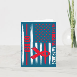 Gehen Sie Rot Herzkrankheit Amerikanische Flagge H Karte