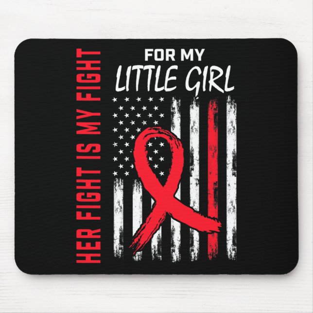 Gehen Sie Rot Ihr Kampf Tochter Kleines Mädchen He Mousepad (Vorne)