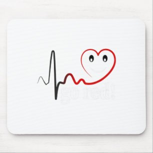 Gehen Sie Roter Herzschlag Herzkrankheit Überleben Mousepad