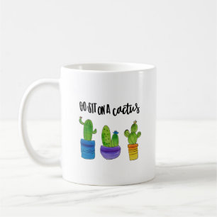 Gehen Sie sitzen auf einer Kaktus-Tasse Kaffeetasse