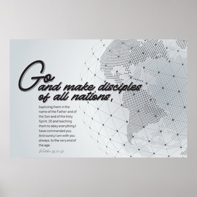 Gehen Sie und machen Sie Jünger für alle Nationen Poster (Vorne)