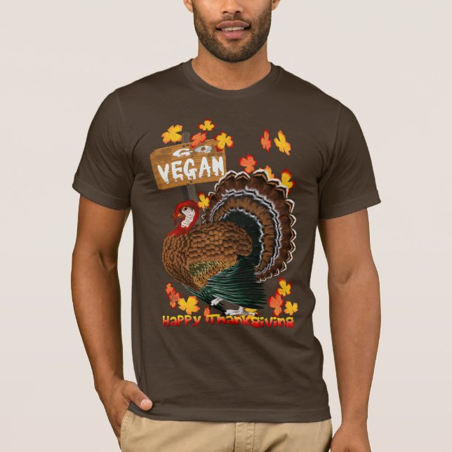 Gehen Sie vegan! Erntedank-Shirts T-Shirt (Vorderseite)