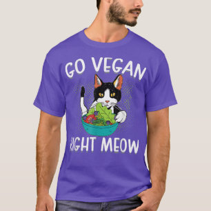Gehen Sie Vegan, rechts Meow Cat Vegane pflanzlich T-Shirt