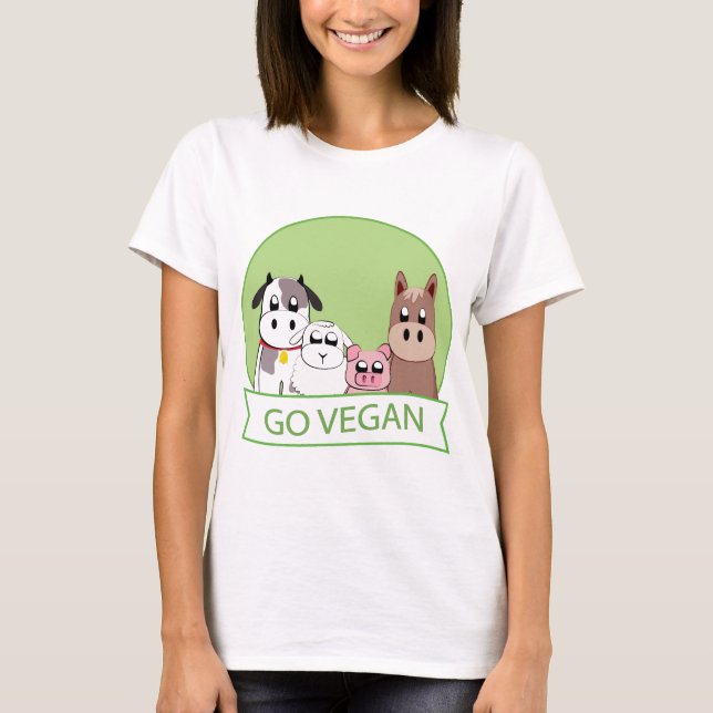Gehen Sie vegan T-Shirt (Vorderseite)