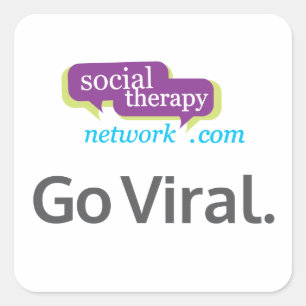 Gehen Sie Viren. Sozialtherapie-Netz Quadratischer Aufkleber