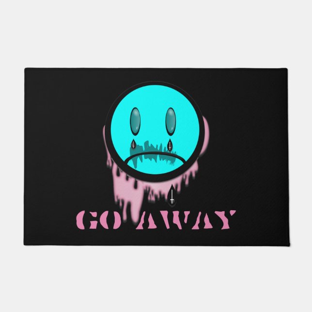 Gehen Sie weg Pastel Goth Cry Emoji Floor Mat Fußmatte (Vorderseite)
