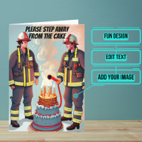 Gehen Sie weg vom Cake Funny Fireman Geburtstag