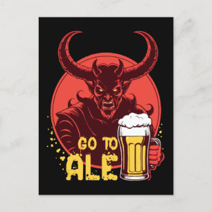 Gehen Sie zu Ale - Satan Drink Bier Postkarte