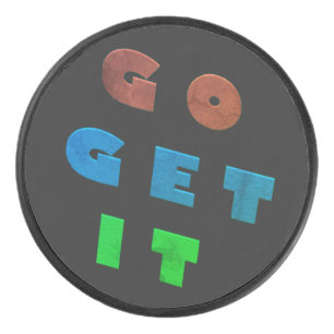 Gehen Sie zu einem Logo-farbigen Design Eishockey Puck