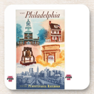 Gehen Sie zu Philadelphia auf der PRR Getränkeuntersetzer