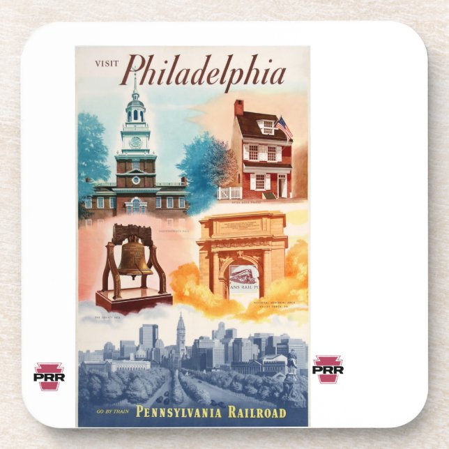 Gehen Sie zu Philadelphia auf der PRR Getränkeuntersetzer (Vorderseite)