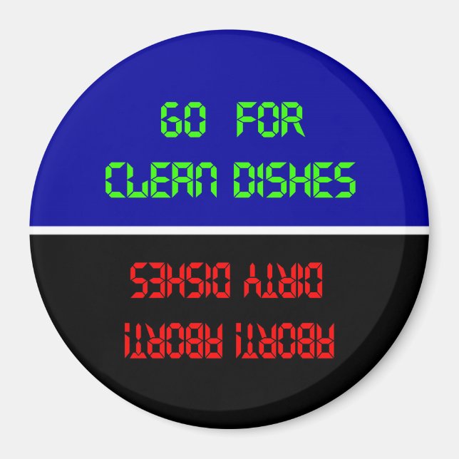 Gehen Sie zu sauberen Geschirr, die veraltete Gesc Magnet (Vorne)