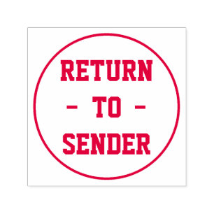 "GEHEN Sie ZUM ABSENDER" innerhalb einer Permastempel