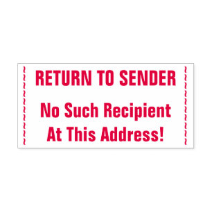 "GEHEN Sie zum ABSENDER" u. "zu keinem solchen Permastempel