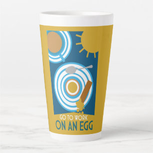 Gehen Sie zur Arbeit an einer Ei-Wall-Kunst Milchtasse