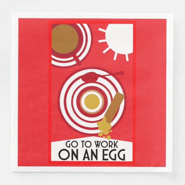 Gehen Sie zur Arbeit an einer Ei-Wall-Kunst Serviette (Vorderseite)