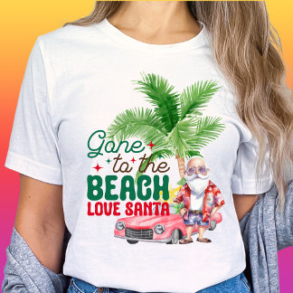 Gehen Sie zur Beach Liebe Santa Tropical Weihnacht T-Shirt