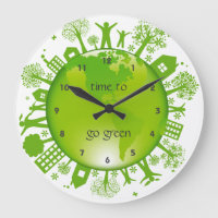 Gehen Sie zur grünen Ökologiedesign-Wall-Uhr