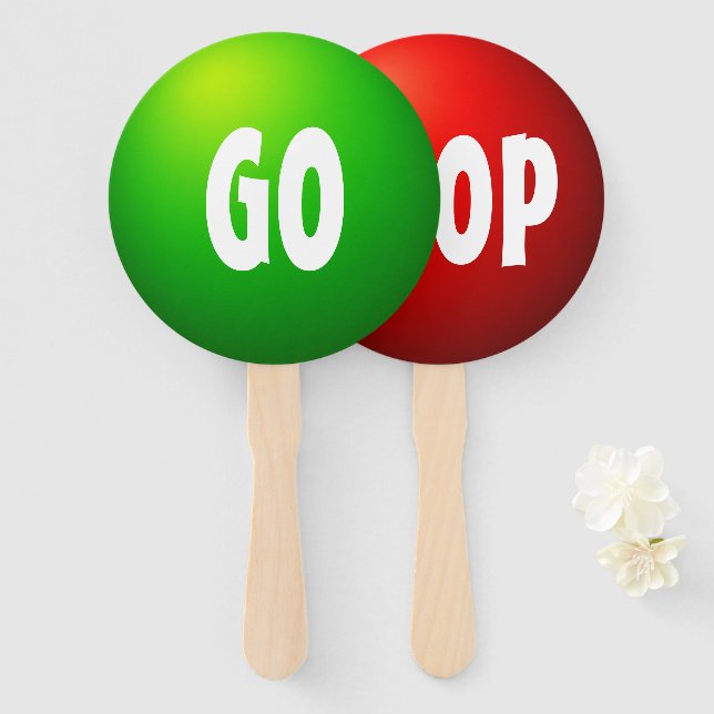Gehen Stop Spiel Paddel Schild Fächer (Vorne und Hinten)