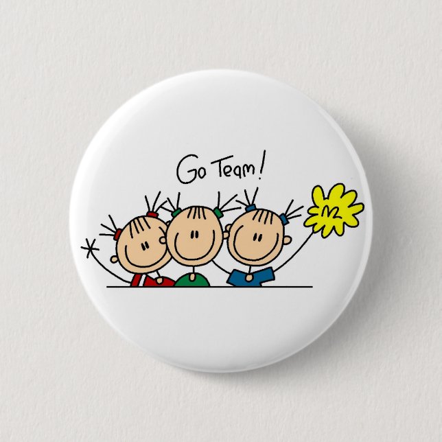 Gehen Team-Cheerleader-Knopf Button (Vorderseite)