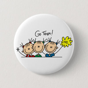Gehen Team-Cheerleader-Knopf Button