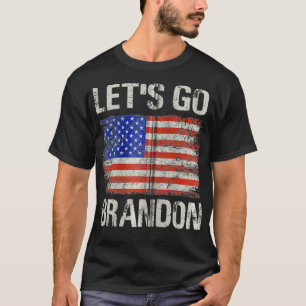 Gehen wir Brandon US Flagge Lustiger Reißverschlus T-Shirt