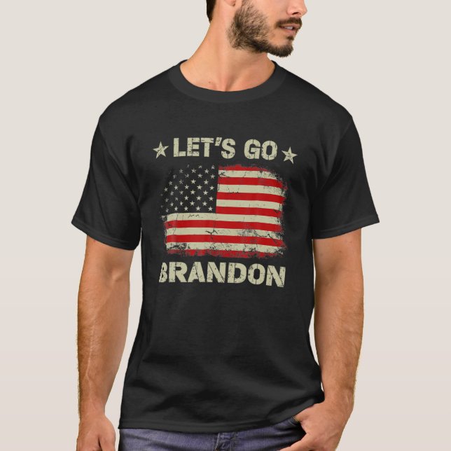 Gehen wir Branson Brandon American Flag Impeach Bi T-Shirt (Vorderseite)