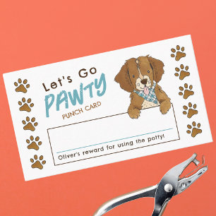 Gehen wir pawty Potty Training Rewards Punch Card Visitenkarte