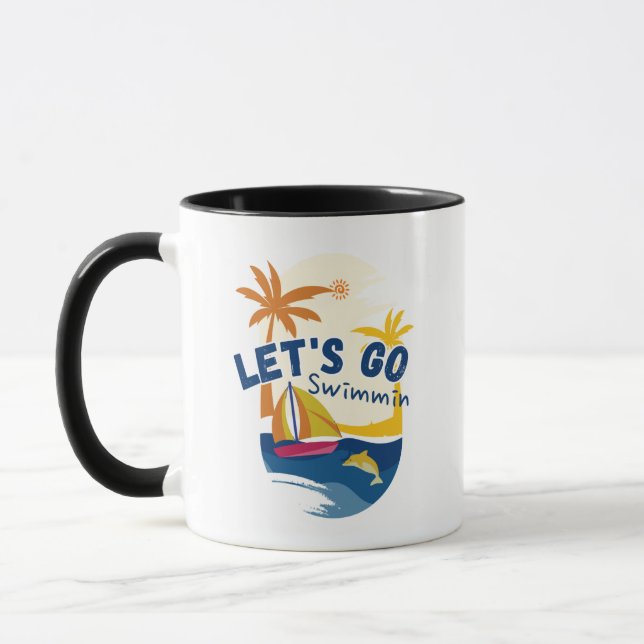Gehen wir schwimmen - Beach Style Tasse (Links)