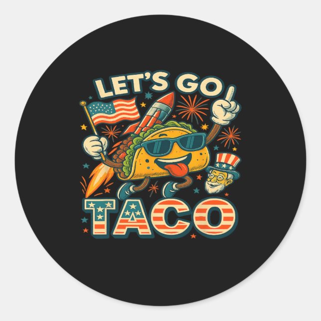 Gehen wir Taco 42 Runder Aufkleber (Vorderseite)