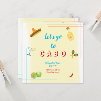 Gehen wir zu Cabo Bachelorette Einladungs-Tour Einladung