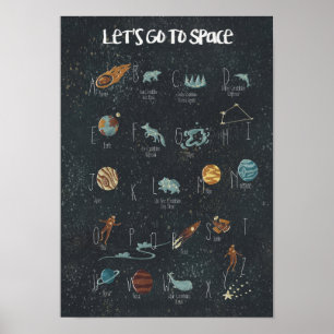 Gehen wir zum Space Alphabet Poster