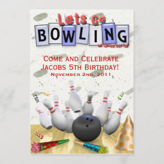 Gehen wir zur Geburtstagspartei von Bowling Einladung