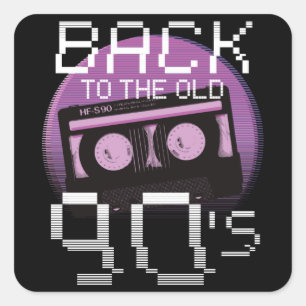 Gehen wir zurück in die 90er - 90er-Kassette Quadratischer Aufkleber