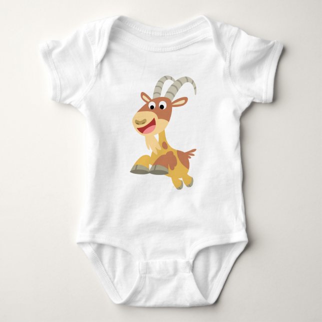 Gehen Ziege!! (niedliche Cartoonziege) Baby-Kleid Baby Strampler (Vorderseite)