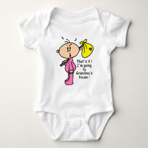 Gehen zu das Haus-dem Baby der Großmutter (Rosa) Strampler