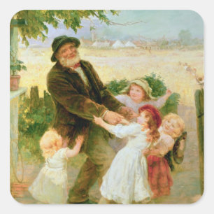 Gehen zur Messe Quadratischer Aufkleber