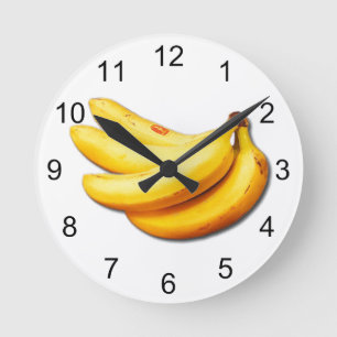 Gehende Bananen Runde Wanduhr