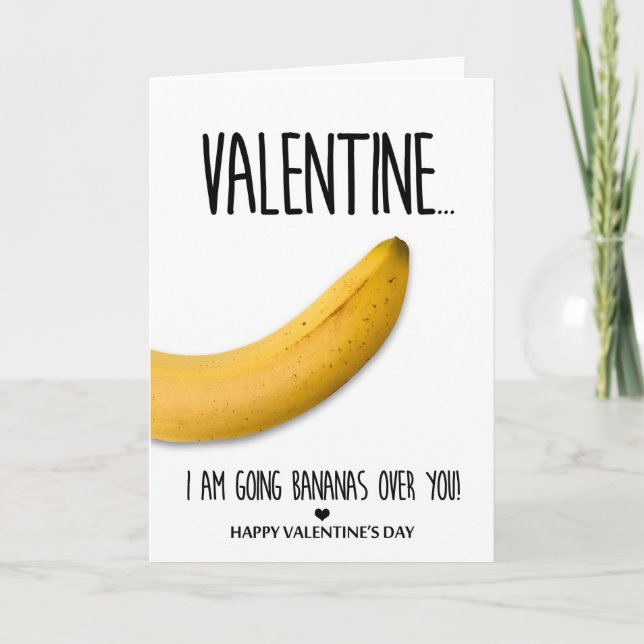 Gehende Bananen über Ihnen Valentinstag Feiertagskarte (Vorderseite)