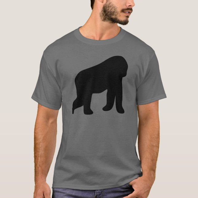 gehender Affe des schwarzen Gorillas T-Shirt (Vorderseite)