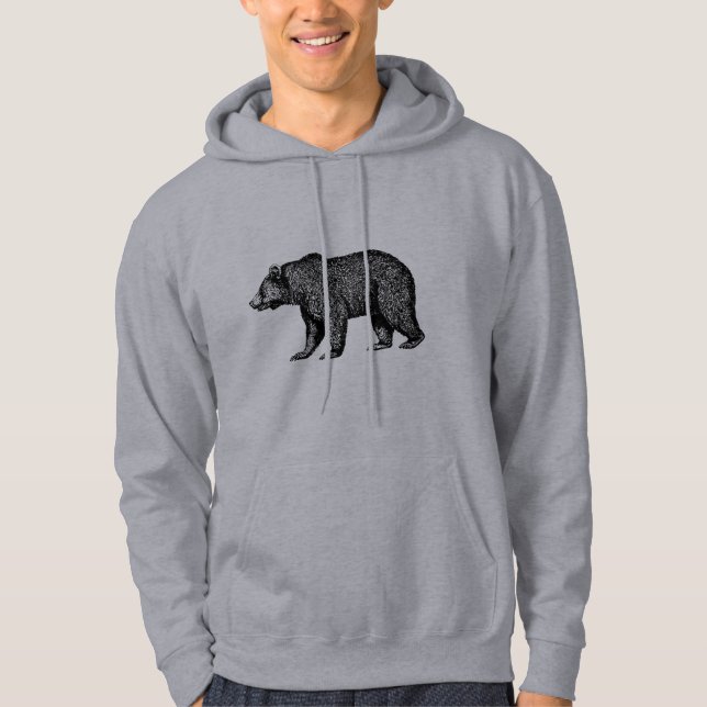 Gehender Grizzlybär Hoodie (Vorderseite)