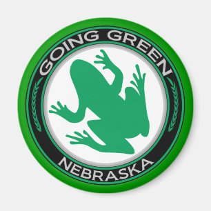 Gehender grüner Nebraska-Frosch Magnet