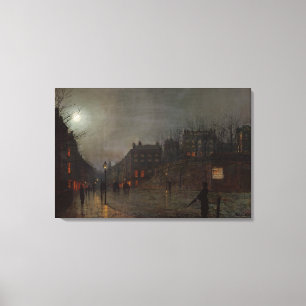 Gehendes Zuhause an Dämmerung, 1882 Leinwanddruck