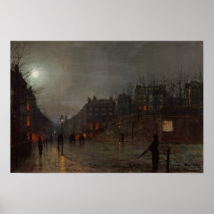 Gehendes Zuhause an Dämmerung, 1882 Poster