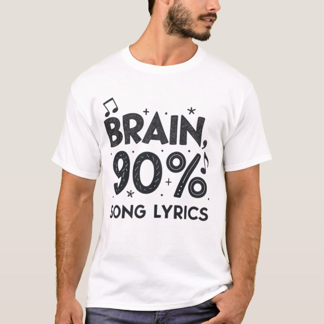 Gehirn: 90 % Texte T-Shirt (Vorderseite)